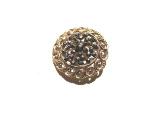 Pierced Brass & Cut Steel Button C.  1850 - 1880