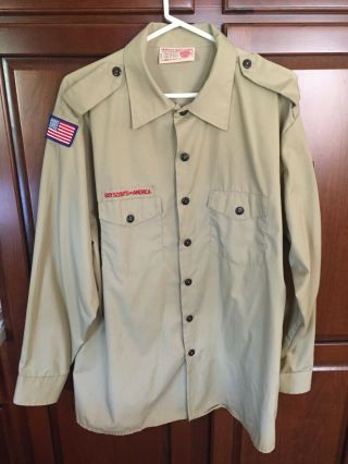 Official Bsa Boy Scout Uniform Long Sleeve Shirt Men 