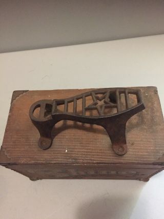 Antique Shoe Shine Box Wood Vintage 5