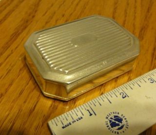 Vintage Silver Pill Box Or Trinket Box,  2 X 3 Inches