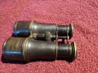 Lemaire Fab Paris Antique Military Field Glasses Binoculars Leather - Wrapped 3