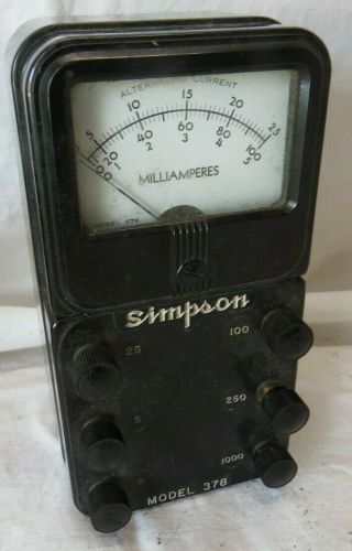 Simpson Model 378 Ac Milliamperes Meter Fast