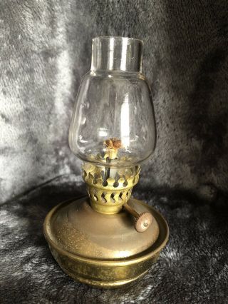 Vintage Brass Kelly / Pixie / Nursery Oil Lamp Lantern With Weighted Base Wick