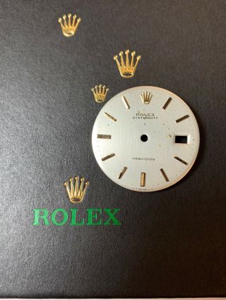 Rolex Mens 34mm Oysterdate Precision Silver Dial W/ Gold Stick Oyster Ref: 6694
