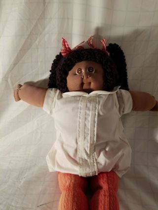 Vintage 80s Cabbage Patch Kid Soft Sculpture African American With Diaper 22 In