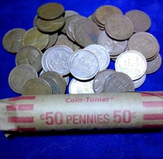 1952 & 1955 Keepsake Rolls of Lincoln Antique WHEAT one cent COPPER Pennies 2