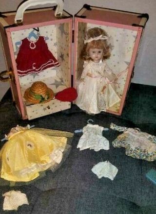 Vintage Vogue Ginny Doll 8 " Bride With Case And Clothes