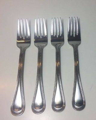 Towle Beaded Antique Salad Forks 18/10 Stainless Silverware 7 1/8” Set Of 4