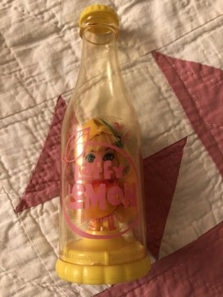 Vintage Liddle Kiddles Laffy Lemon Kola Cola Soda Pop Bottle Little Doll Yellow 2