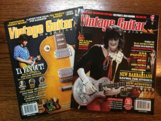 2 Vintage Guitar Magazines,  Nov.  2016 And Feb.  2018,  R.  Wood & M.  Taylor