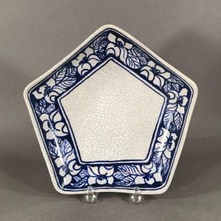 Antique Dedham Pottery Five Sided 