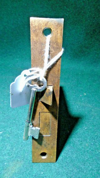 1889 R & E Russell & Erwin Mortise Lock W/key - Japanned 5/4 " Face (10189)