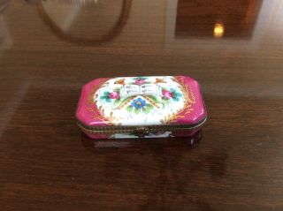 Antique Limoges Porcelain Box Hand Painted Roses And Music