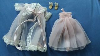 Betsy Mccall Vintage Outfit B40 Sweet Dreams Pink Robe Nightgown & Slippers
