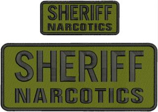 Sheriff Narcotic Embroidery Patches 4x10 And 2x5 Hook On Back