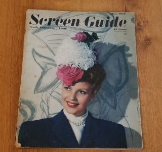 Screen Guide 1946 Rita Hayworth Clarke Gable Shirley Temple Vintage Movie