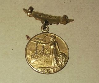 Antique Brass Medallion - In Commemoration Of The Great War 1914 - 1919 (wwi)