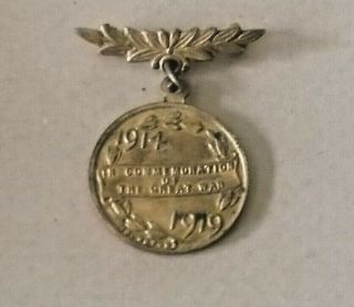 Antique Brass Medallion - In Commemoration of the Great War 1914 - 1919 (WWI) 4