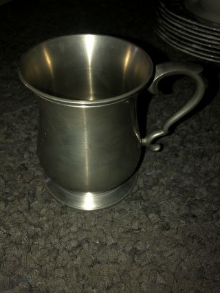 Crown And Rose Cast Pewter 5” Beer Mug Pint Ale Tankard Made In England