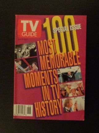 Tv Guide June 29 - July 5,  1996 100 Most Memorable Moments In Tv History