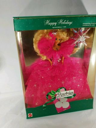 1990 Special Edition Fuschia Pink,  Dress Vintage Happy Holidays Barbie Doll 1990 2