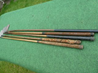 5 Early Vintage hickory smooth faced clubs old golf antique memorabilia 3