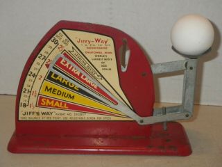 Vintage Jiffy Way Red Metal Poultry Chicken Hen Egg Scale Advertising