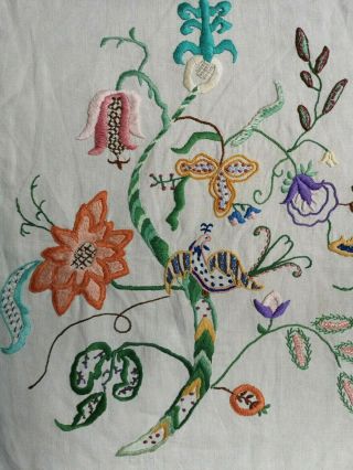 Vintage Embroidered Floral Flower Panel 