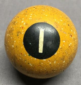 Antique Vintage Speckled Agate Billiard Pool Ball,  2 1/8 ",  1