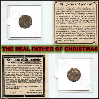 Real Father Of Christmas - Antique Roman Pagan Coin Aurelian Emperor 270 - 275 Ad