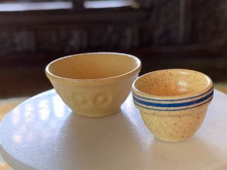 Artisan Miniature Dollhouse Vintage Porcelain Farm Style Mixing Bowls Set Of 2