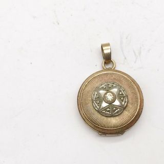 Antique Art Deco 9ct Rose Rolled Gold Photo Locket Pendant For Necklace