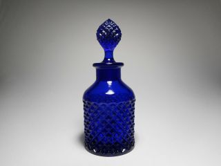 Antique Eapg Westmoreland English Hobnail Pattern Cobalt Blue Glass Cologne