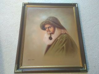 Paul Cain Signed Painting Sea Captain Oil On Canvas Painting Maritime Nautical