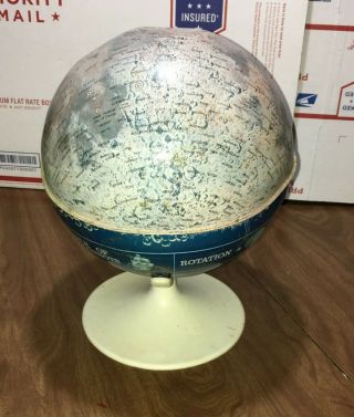 Vintage Chein Metal Lunar Globe 1:15,  000,  000 Scale Moon - Moonshots - Teach Prop