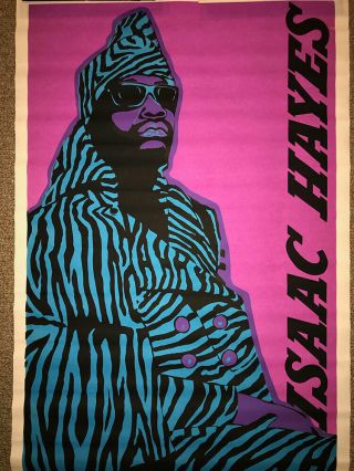 Isaac Hayes True Vintage Blacklight Poster 1971
