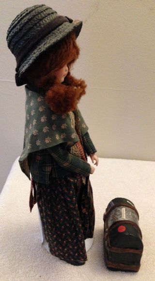 Vintage Yesterdays Children OOAK One Of A Kind Collector Doll W/ Stand Suitcase 3