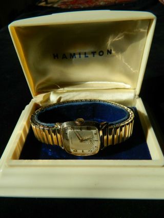 Vintage Hamilton Watch " Blake " 14k Gold Fill 747 17j With Case 10k Band