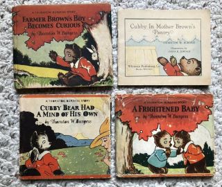 4 Antique 1927 Thornton Burgess Childrens Books Cubby Bear 4 Of 8/series
