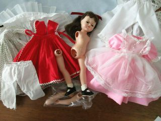 Vintage Madame Alexander 11 " Jo Doll Dressed & 1 More Ma Outfit Lissy Face Tlc