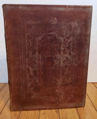 1846 Merriam American Bible Society Holy Bible Large Leather Bound Antique 2