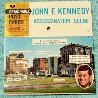Vintage 1963 President John F.  Kennedy Assassination Scene Post Card Detachable
