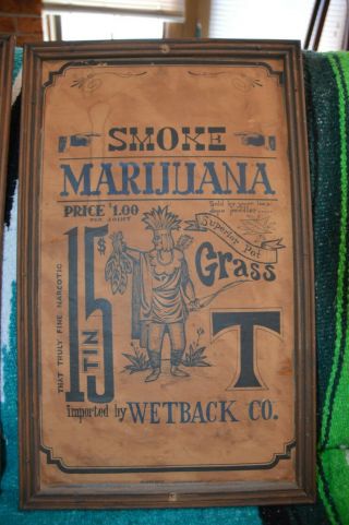Authentic Antique Marijuana Sign