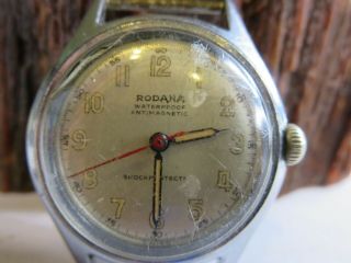 Vintage Rodana Swiss Made 17 Jewels Automatic Incabloc Military Watch - Runs Rp