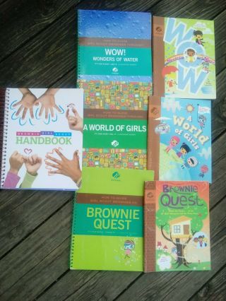 Set Of 3 Girl Scout Brownie Journeys And Guide Books,  Brownie Handbook