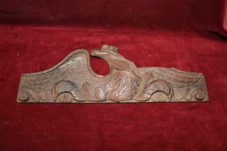 Wonderful Mid 19th Century Hand Carved Walnut American Eagle Crest Wall Plaque