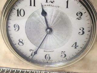 Anglo - French Antique Brass Mantel Clock S.  D Neill Belfast - Mvmt France Runs 2