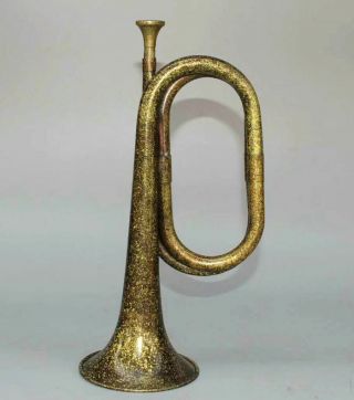 Collect Antique Bronze Hand - Carved Delicate Unique China Soldiers Charge Trumpet