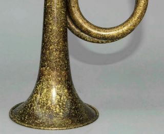 Collect Antique Bronze Hand - Carved Delicate Unique China Soldiers Charge Trumpet 3