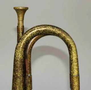 Collect Antique Bronze Hand - Carved Delicate Unique China Soldiers Charge Trumpet 5